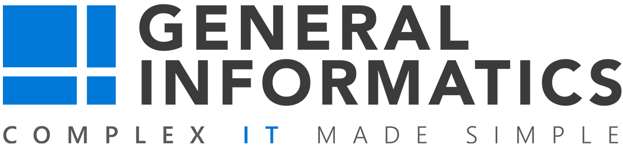 General Informatics Logo; Tagline: Complex IT Made Simple