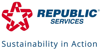 Republic Services Logo; Tagline: Sustainability in Action