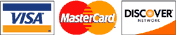 Visa, Mastercard and Discover Accepted